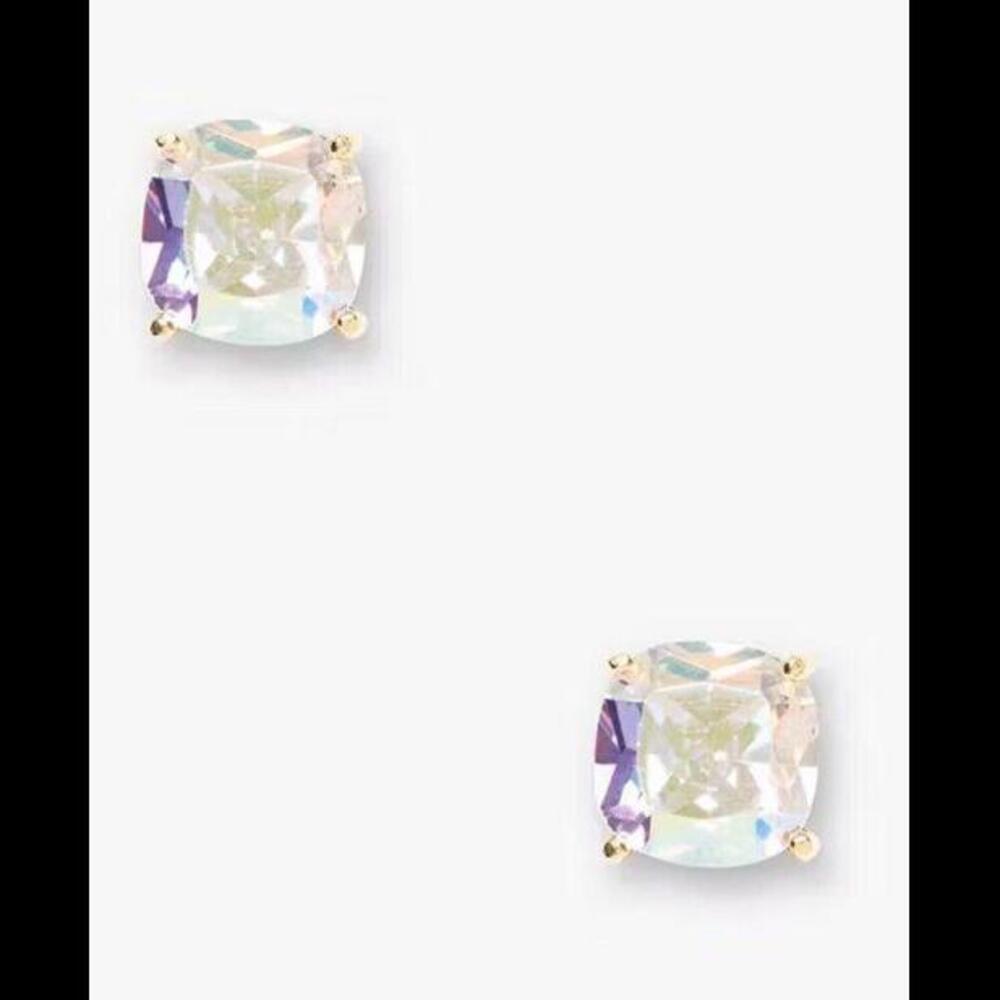 Kate Spade New York Earrings Mini Square Studs Crystal Rose New